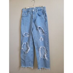 BDG Urban Outfitters High Rise Baggy Light Wash Distressed Jeans‎ Womens 28